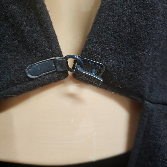 Anthropologie Gabriel for Sach Wool Poncho Coat Women One Size Navy Blue - Picture 7 of 14